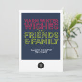 Vrienden en familie flat bedankkaart (Staand voorkant)