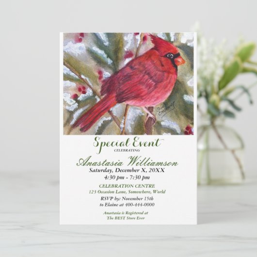 VRIENDEN EN FAMILIE OPEN HUIS FEEST UITNODIGEN KAART (Staand voorkant)