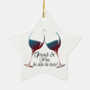 Vrienden en wijn hoe ouder de betere wijnkunst keramisch ornament