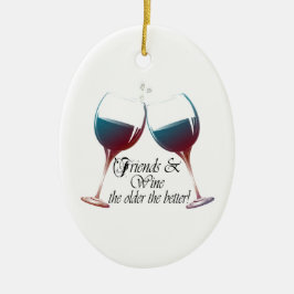 Vrienden en wijn hoe ouder de betere wijnkunst keramisch ornament