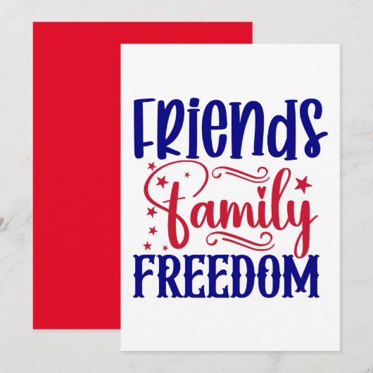 Vrienden, familie en vrijheid kaart (Voorkant / Achterkant)