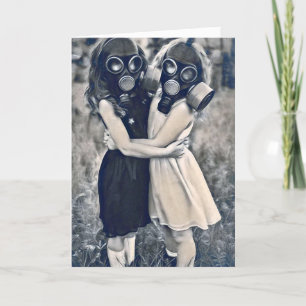 VRIENDEN FOREVER GASMASKER BESTIES WENSKAART BEDANKKAART