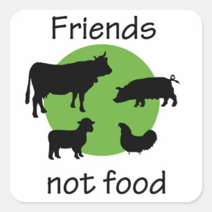 Vrienden, geen eten vierkante sticker