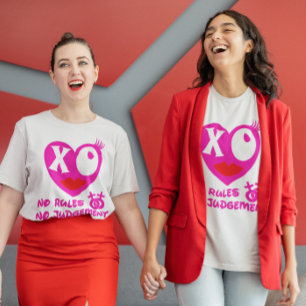 Vrienden Geen Regels Geen Oordeel Galentine's Vrou T-shirt