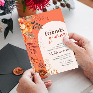 Vrienden geven diner florale witte boog kaart