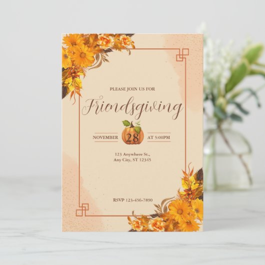 Vrienden geven Dinner Party Uitnodigingen (Staand voorkant)