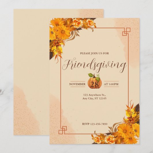 Vrienden geven Dinner Party Uitnodigingen (Voorkant / Achterkant)