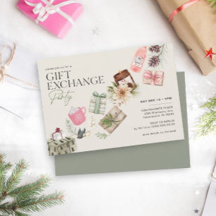 Vrienden Gift Exchange Groene Vakantie Party Kaart