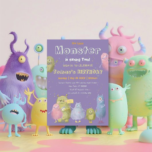 Vrienden Grappige Monsters verjaardag Kaart