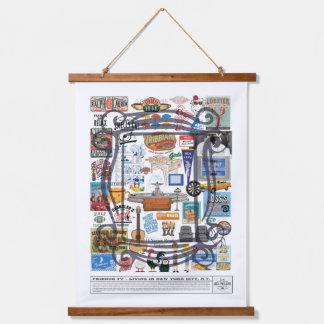Vrienden in NYC – Popcultuur Collage Kunst Hangend Wandkleed