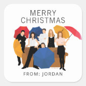 VRIENDEN™ Karakter Silhouet | Christmas Gift Label (Voorkant)