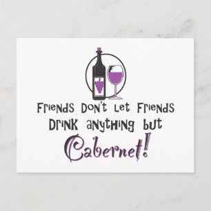 Vrienden laten geen vrienden/Cabernet-wijn Briefkaart
