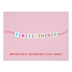 Vrienden leuk armbandje roze Valentijnsdag Perfect Poster