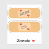 Vrienden Liefde bandaids Custom-Cut Vinyl Sticker (Vel)