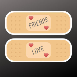 Vrienden Liefde bandaids Custom-Cut Vinyl Sticker