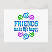 Vrienden maken het leven gelukkig briefkaart (Voorkant)