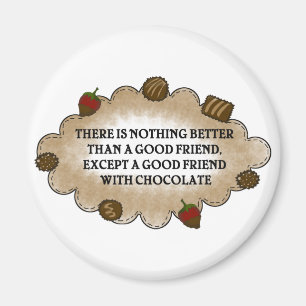 Vrienden met chocolade magneet