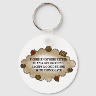 Vrienden met chocolade sleutelhanger