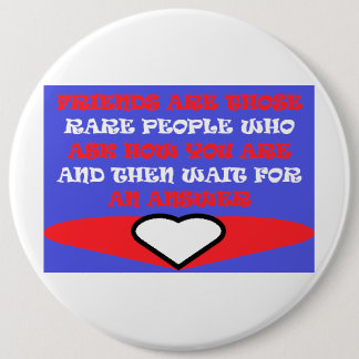 Vrienden met de thema kleuren rood blauw wit desig ronde button 6,0 cm