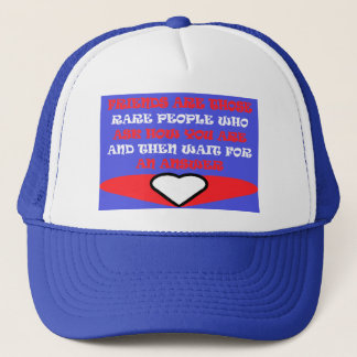 Vrienden met de thema kleuren rood blauw wit ontwe trucker pet