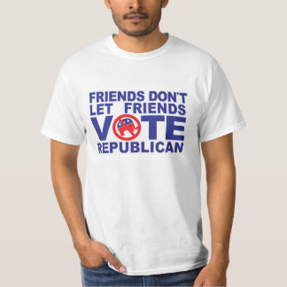 Vrienden mogen geen Republikeins T-shirt stemmen