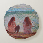 Vrienden op het eiland Lopez Pouf Pillow Rond Kussen (Achterkant)