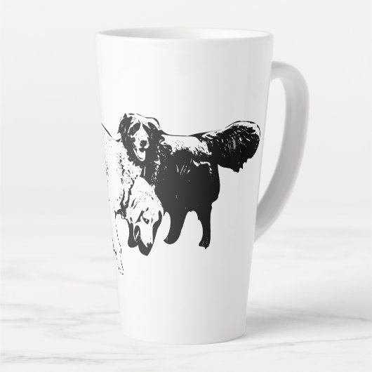 Vrienden op het pad latte mok (Rechterhoek)