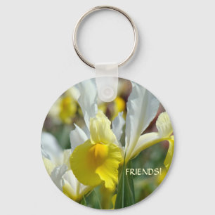 VRIENDEN! Sleutelhanger Gele Iris Bloemen sleutelh