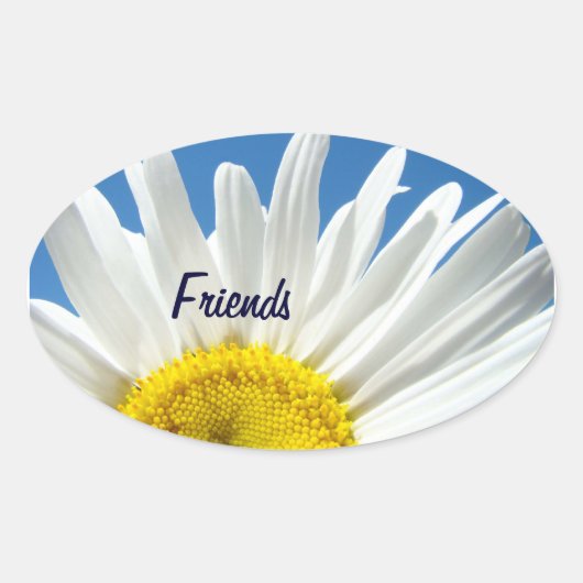 Vrienden stickers Witte Daisy Flowers zegels (Voorkant)