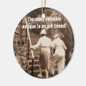 Vrienden tot het einde keramisch ornament (Links)