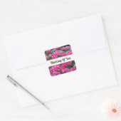 Vrienden  Tuin Roze Bloemen Denkend aan jou Vierkante Sticker (Envelop)
