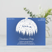 Vrienden uitnodigingen Blauw Santa sleigh (Staand voorkant)