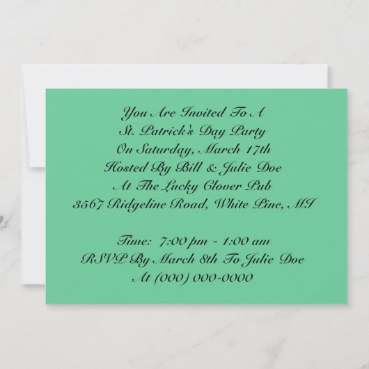 Vrienden van buren die St. Patrick's Day Uitnodige Kaart (Achterkant)