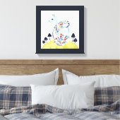 Vrienden van Clementine | Folkkunsteekhoorn Canvas Afdruk (Insitu (Slaapkamer))