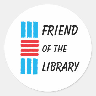 Vrienden van de bibliotheek ronde sticker
