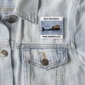 Vrienden van de Zee Otter-Button Vierkante Button 5,1 Cm (In situ)