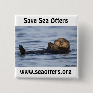Vrienden van de Zee Otter-Button Vierkante Button 5,1 Cm