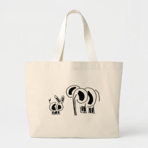 vrienden van donkey en olifant grote tote bag