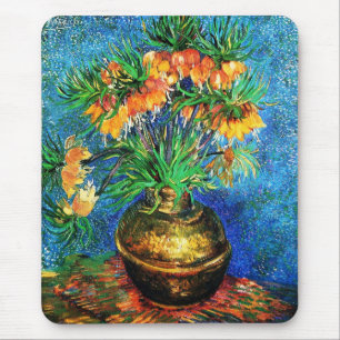 Vrienden van een koperen Vase Van Gogh Fine Art Muismat