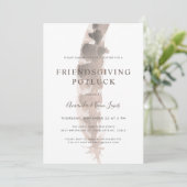 Vrienden van een veertje | Friendsgiving Potluck Kaart (Staand voorkant)