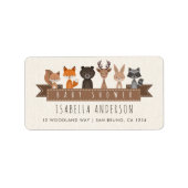 Vrienden van het Baby shower Bosbossen Etiket (Voorkant)