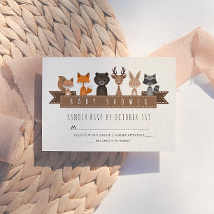 Vrienden van het Baby shower Forest Woodland RSVP Kaartje