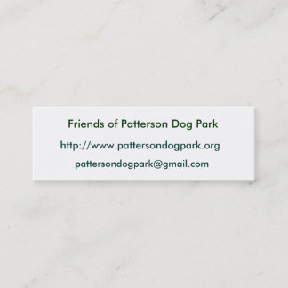 Vrienden van Patterson Dog Park Mini Visitekaartje