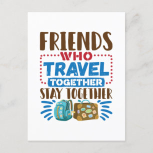 Vrienden van reisboten die samen reizen briefkaart