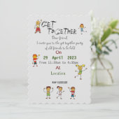 Vrienden verzamelen uitnodiging (Staand voorkant)