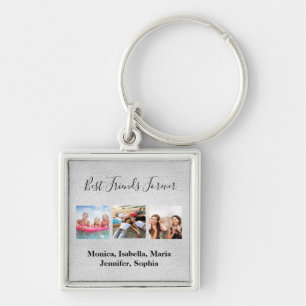 Vrienden voor altijd BFF zilveren fotonamen Sleutelhanger