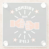 Vrienden voor het leven glazen onderzetter (Achterkant)