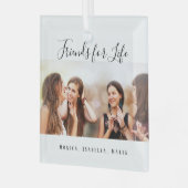 Vrienden voor levensfotonamen unieke keepomwille glas ornament (Voorkant links)