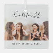 Vrienden voor levensfotonamen unieke keepomwille glas ornament (Voorkant)