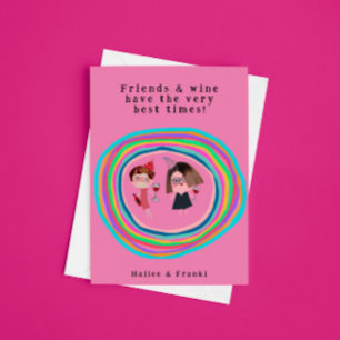 Vrienden & Wijn Verjaardag Kaart